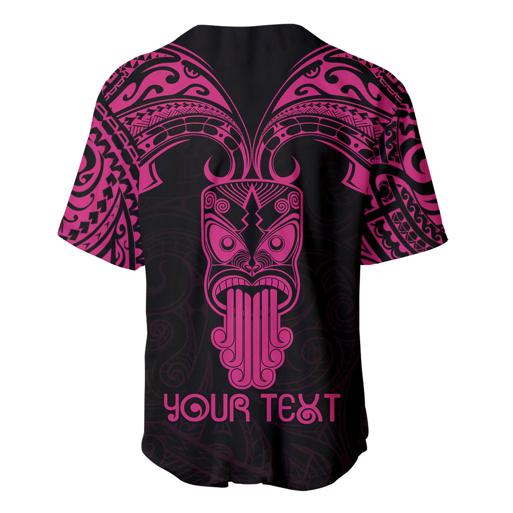 Personalised New Zealand Te Reo Maori Baseball Jersey Kia Kaha Maori Language Week Pink Style LT9