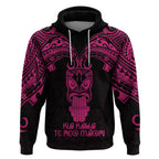 Personalised New Zealand Te Reo Maori Hoodie Kia Kaha Maori Language Week Pink Style LT9