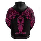 Personalised New Zealand Te Reo Maori Hoodie Kia Kaha Maori Language Week Pink Style LT9