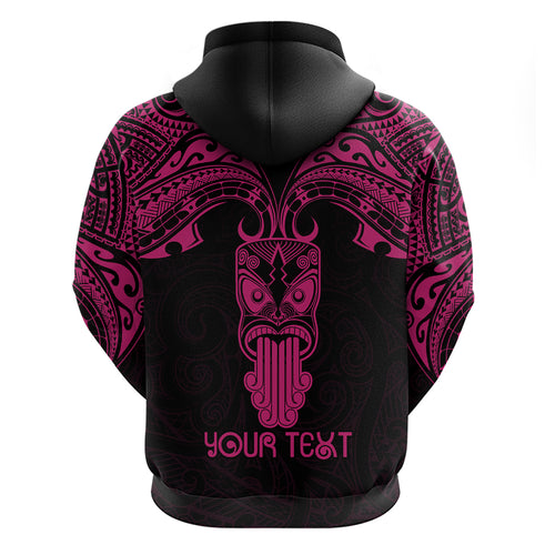 Personalised New Zealand Te Reo Maori Hoodie Kia Kaha Maori Language Week Pink Style LT9