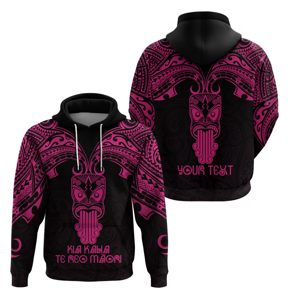 Personalised New Zealand Te Reo Maori Hoodie Kia Kaha Maori Language Week Pink Style LT9