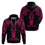 Personalised New Zealand Te Reo Maori Hoodie Kia Kaha Maori Language Week Pink Style LT9