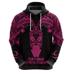 Personalised New Zealand Te Reo Maori Hoodie Kia Kaha Maori Language Week Pink Style LT9