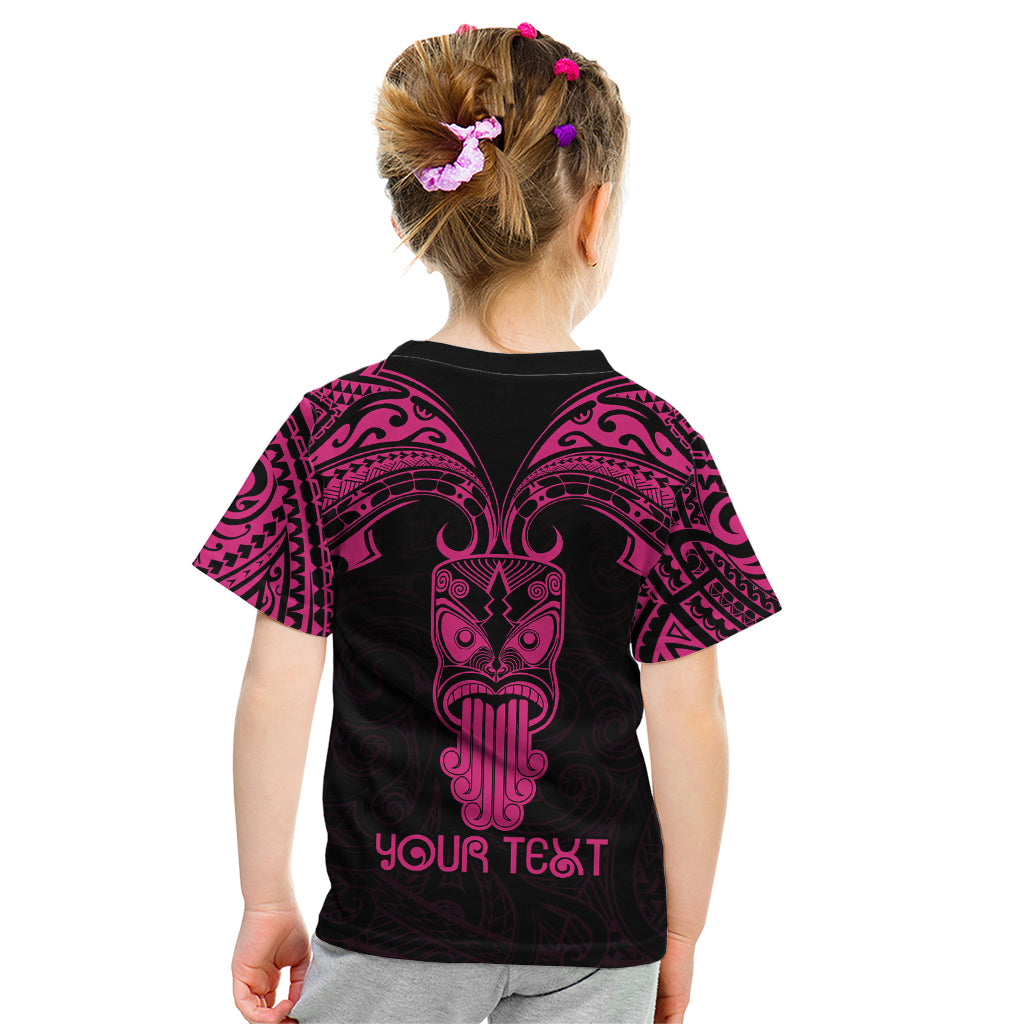 Personalised New Zealand Te Reo Maori Kid T Shirt Kia Kaha Maori Language Week Pink Style LT9