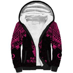 Personalised New Zealand Te Reo Maori Sherpa Hoodie Kia Kaha Maori Language Week Pink Style LT9