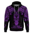 Personalised New Zealand Te Reo Maori Hoodie Kia Kaha Maori Language Week Purple Style LT9