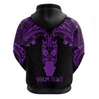 Personalised New Zealand Te Reo Maori Hoodie Kia Kaha Maori Language Week Purple Style LT9