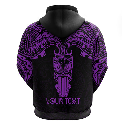 Personalised New Zealand Te Reo Maori Hoodie Kia Kaha Maori Language Week Purple Style LT9