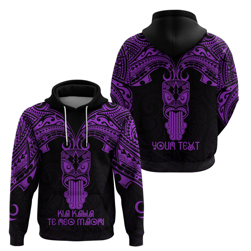 Personalised New Zealand Te Reo Maori Hoodie Kia Kaha Maori Language Week Purple Style LT9