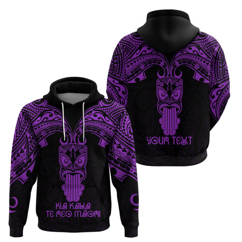 Personalised New Zealand Te Reo Maori Hoodie Kia Kaha Maori Language Week Purple Style LT9