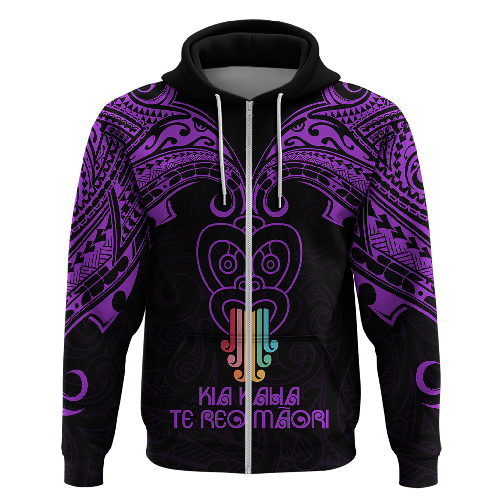 personalised-new-zealand-te-reo-maori-hoodie-kia-kaha-maori-language-week-purple-style