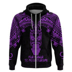 Personalised New Zealand Te Reo Maori Hoodie Kia Kaha Maori Language Week Purple Style LT9
