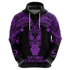 Personalised New Zealand Te Reo Maori Hoodie Kia Kaha Maori Language Week Purple Style LT9