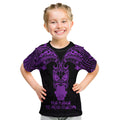 Personalised New Zealand Te Reo Maori Kid T Shirt Kia Kaha Maori Language Week Purple Style LT9