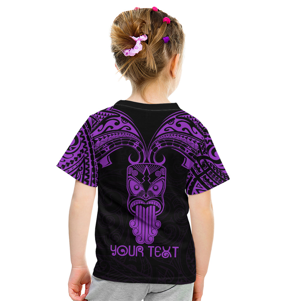 Personalised New Zealand Te Reo Maori Kid T Shirt Kia Kaha Maori Language Week Purple Style LT9