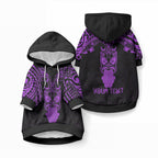 Personalised New Zealand Te Reo Maori Pet Hoodie Kia Kaha Maori Language Week Purple Style
