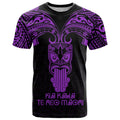Personalised New Zealand Te Reo Maori T Shirt Kia Kaha Maori Language Week Purple Style LT9