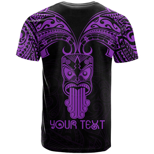 Personalised New Zealand Te Reo Maori T Shirt Kia Kaha Maori Language Week Purple Style LT9