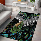 Personalised Maori Manaia Area Rug New Zealand Tribal Hei Matau Papua Shell