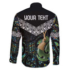 Personalised Maori Manaia Family Matching Off Shoulder Short Dress and Hawaiian Shirt New Zealand Tribal Hei Matau Papua Shell
