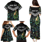 Personalised Maori Manaia Family Matching Puletasi and Hawaiian Shirt New Zealand Tribal Hei Matau Papua Shell