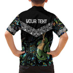 Personalised Maori Manaia Family Matching Short Sleeve Bodycon Dress and Hawaiian Shirt New Zealand Tribal Hei Matau Papua Shell