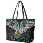 Personalised Maori Manaia Leather Tote Bag New Zealand Tribal Hei Matau Papua Shell