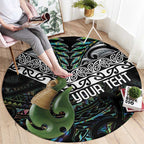 Personalised Maori Manaia Round Carpet New Zealand Tribal Hei Matau Papua Shell