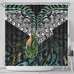 Personalised Maori Manaia Shower Curtain New Zealand Tribal Hei Matau Papua Shell