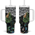 Personalised Maori Manaia Tumbler With Handle New Zealand Tribal Hei Matau Papua Shell