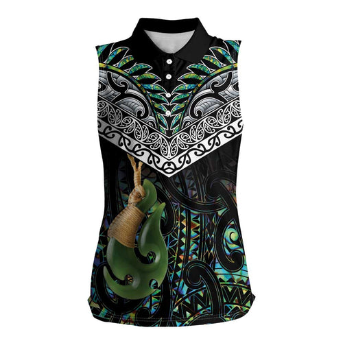 Personalised Maori Manaia Women Sleeveless Polo Shirt New Zealand Tribal Hei Matau Papua Shell