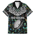 Custom New Zealand Family Matching Off Shoulder Maxi Dress and Hawaiian Shirt Maori Rugby Tattoo Papua Shell