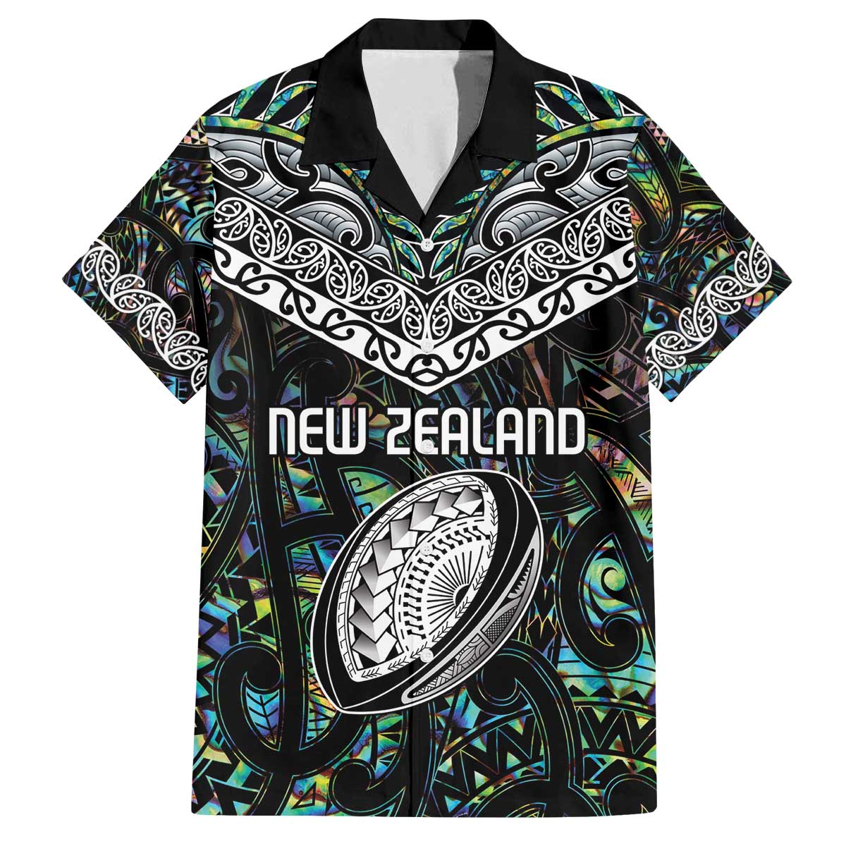 Custom New Zealand Family Matching Off Shoulder Short Dress and Hawaiian Shirt Maori Rugby Tattoo Papua Shell