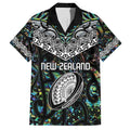Custom New Zealand Family Matching Short Sleeve Bodycon Dress and Hawaiian Shirt Maori Rugby Tattoo Papua Shell
