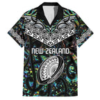 Custom New Zealand Family Matching Short Sleeve Bodycon Dress and Hawaiian Shirt Maori Rugby Tattoo Papua Shell