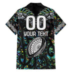 Custom New Zealand Family Matching Short Sleeve Bodycon Dress and Hawaiian Shirt Maori Rugby Tattoo Papua Shell