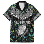 Custom New Zealand Family Matching Summer Maxi Dress and Hawaiian Shirt Maori Rugby Tattoo Papua Shell
