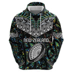Custom New Zealand Hoodie Maori Rugby Tattoo Papua Shell