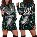 Custom New Zealand Hoodie Dress Maori Rugby Tattoo Papua Shell