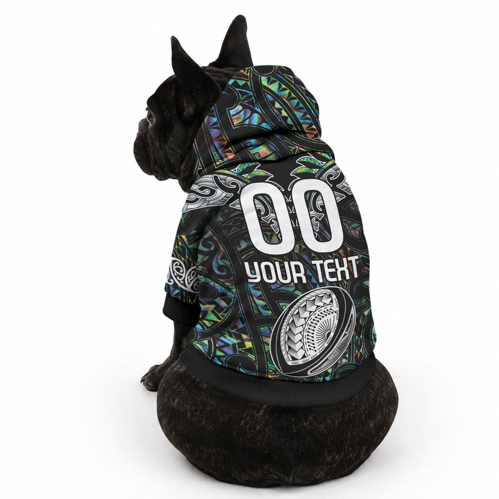 Custom New Zealand Pet Hoodie Maori Rugby Tattoo Papua Shell
