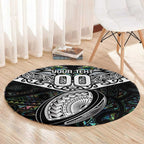 Custom New Zealand Round Carpet Maori Rugby Tattoo Papua Shell