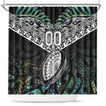 Custom New Zealand Shower Curtain Maori Rugby Tattoo Papua Shell