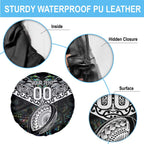 Custom New Zealand Spare Tire Cover Maori Rugby Tattoo Papua Shell