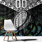 Custom New Zealand Window Curtain Maori Rugby Tattoo Papua Shell