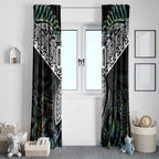 Custom New Zealand Window Curtain Maori Rugby Tattoo Papua Shell
