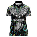 Custom New Zealand Women Polo Shirt Maori Rugby Tattoo Papua Shell