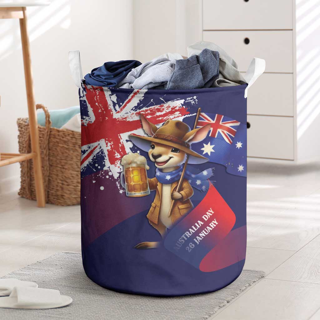 Australia Day Kangaroo Flag Laundry Basket Aussie Aussie Aussie Oi Oi Oi - Aussie Hoodie