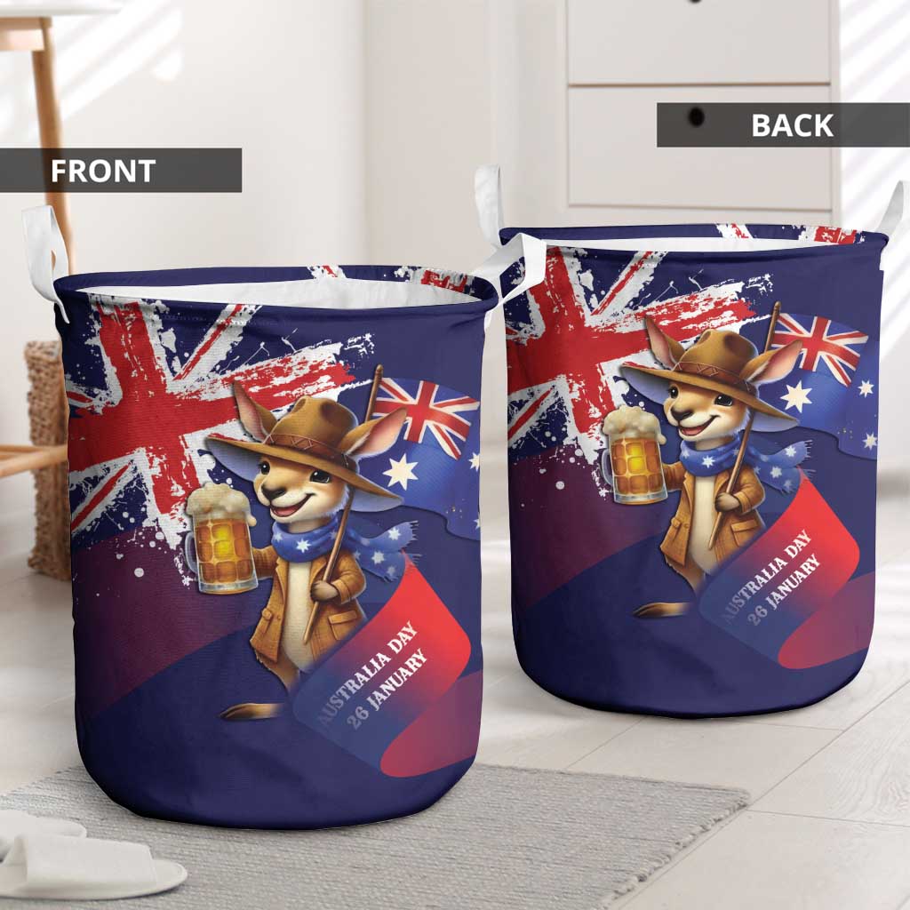 Australia Day Kangaroo Flag Laundry Basket Aussie Aussie Aussie Oi Oi Oi - Aussie Hoodie