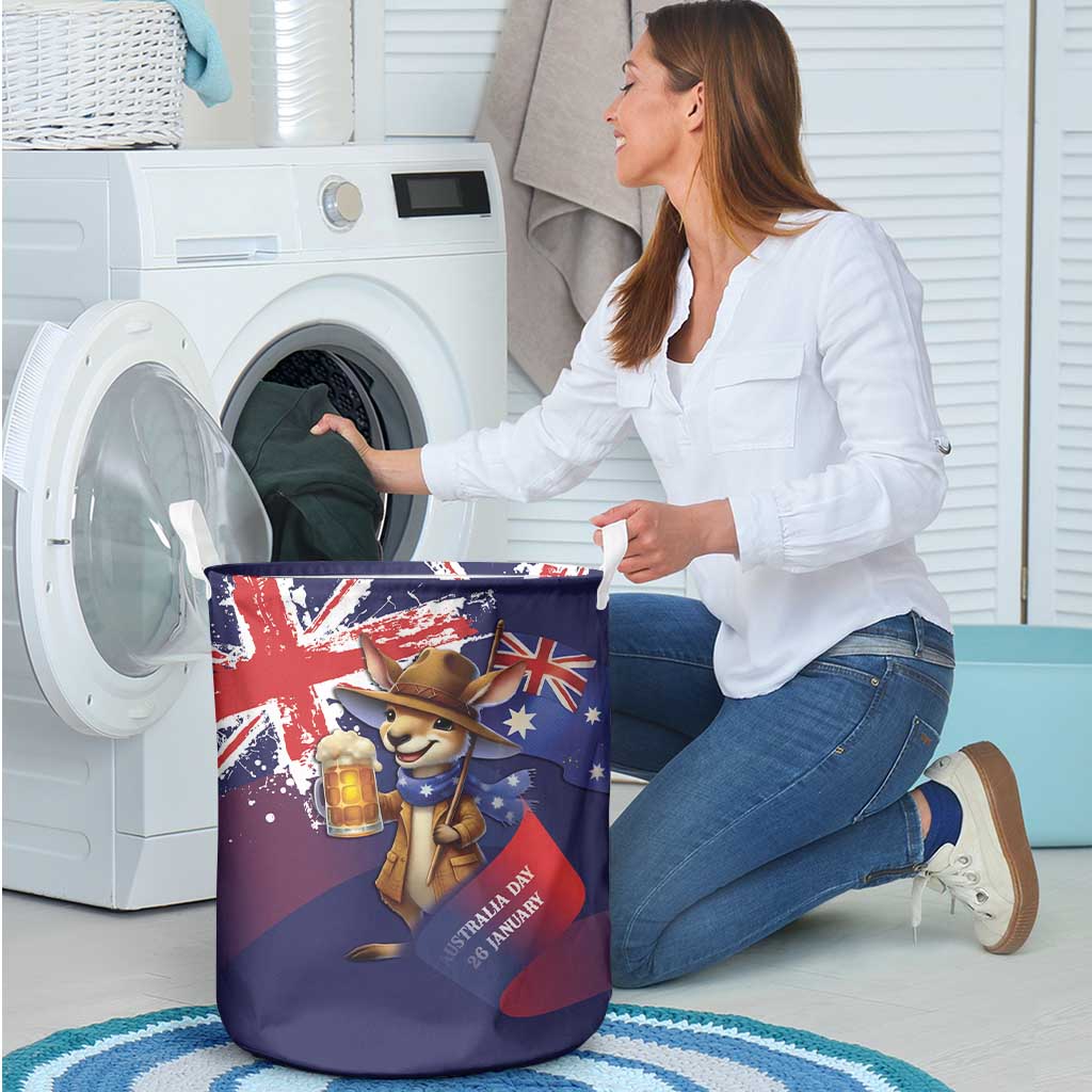Australia Day Kangaroo Flag Laundry Basket Aussie Aussie Aussie Oi Oi Oi - Aussie Hoodie
