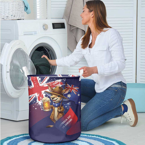 Australia Day Kangaroo Flag Laundry Basket Aussie Aussie Aussie Oi Oi Oi - Aussie Hoodie
